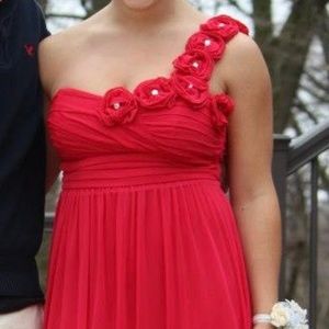 Red, Floor Length Prom Dress